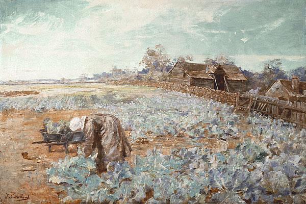 Jane Sutherland A Cabbage Garden Germany oil painting art